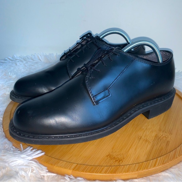 Bates Black Leather Oxfords Mens 7.5 - Picture 1 of 9